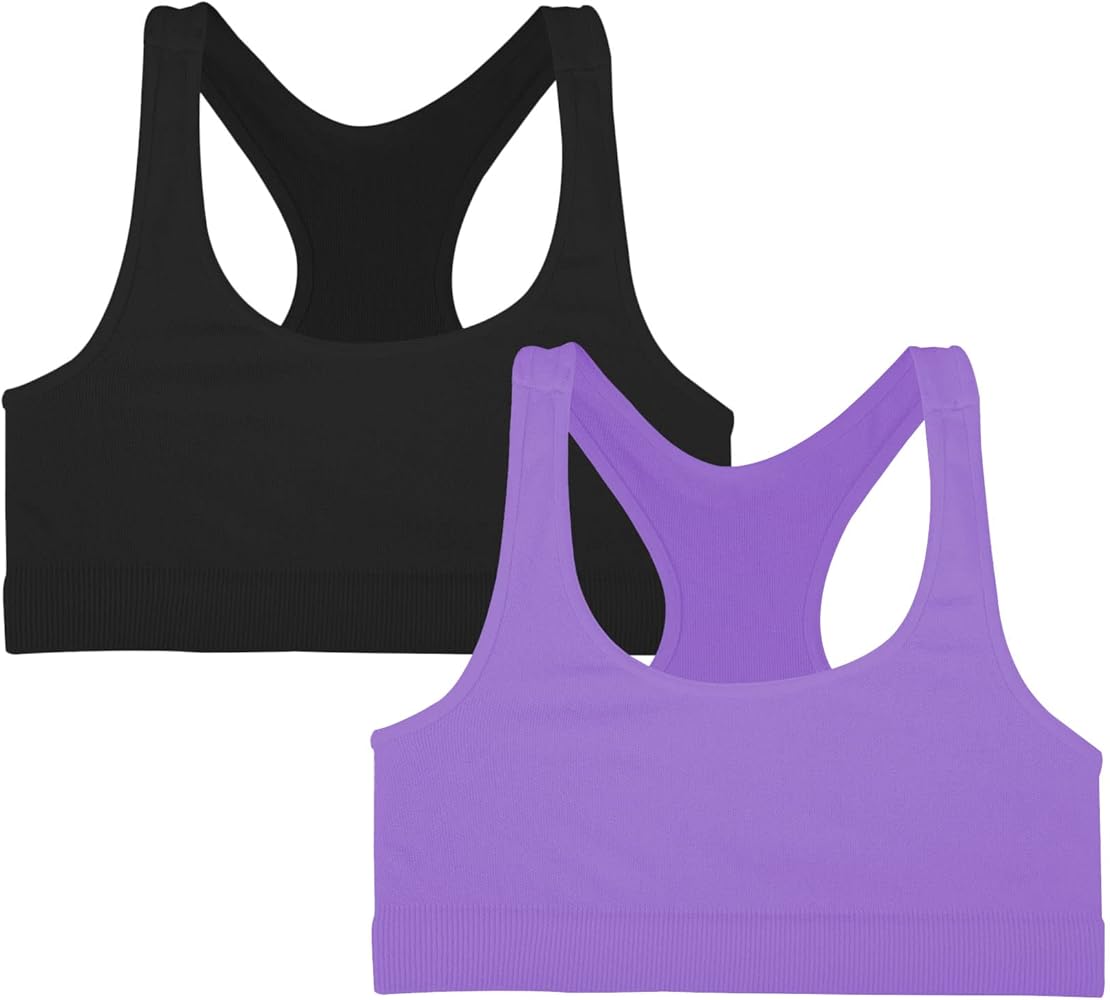 Kurve Girl’s Stretchy Crop Racerback Undershirt Training Sports Bra, Made in USA