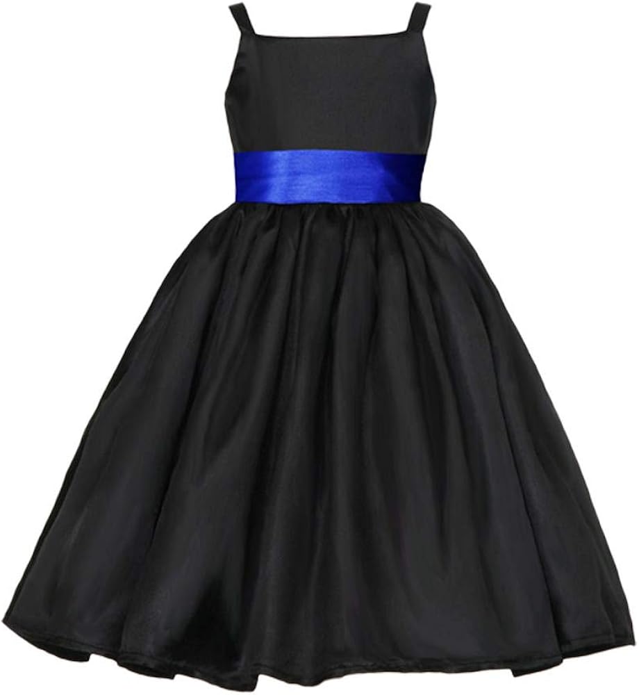 Pink Promise Girl's Black Spaghetti Straps Special Occasion Dress Gown