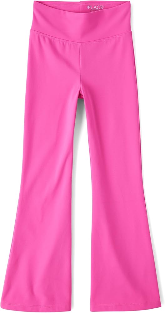 The Children's Place Girls' Flare Legging Pants, Pink Summer