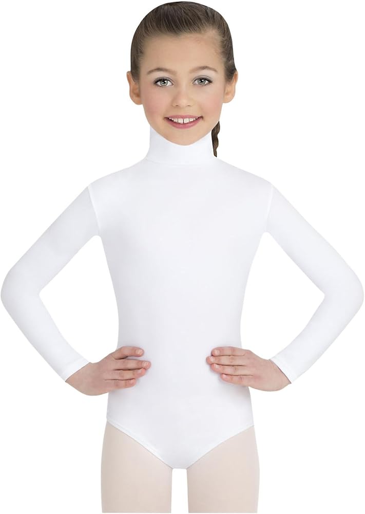 Capezio Girls' Team Basic Turtleneck Long Sleeve Leotard with Snaps