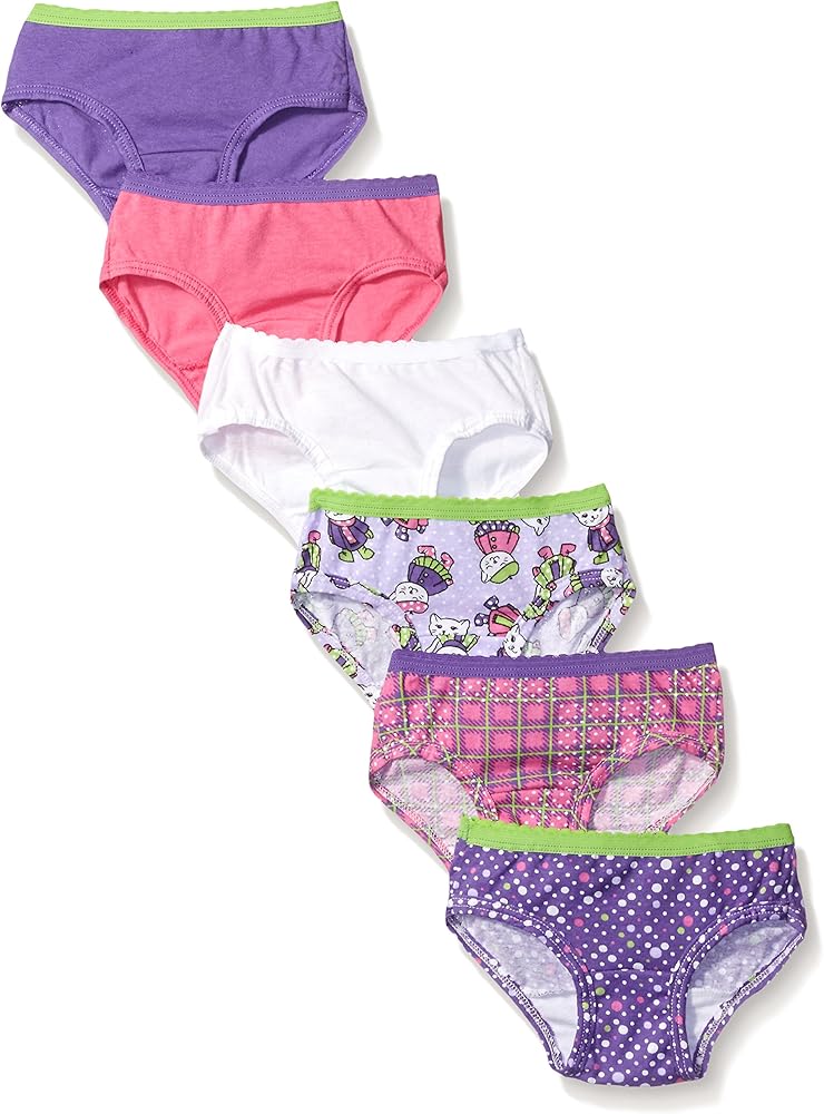 Fruit of the Loom Girls' Little 6pk Assorted Hipster