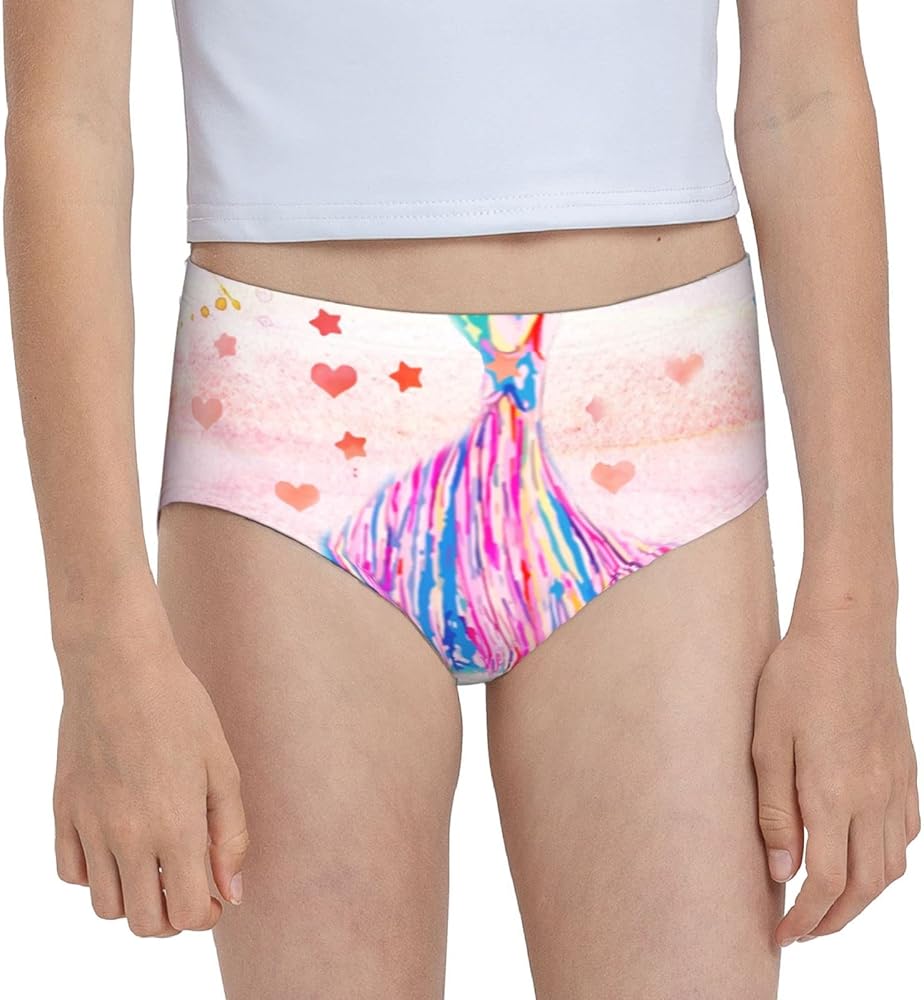 Augenstern Cotton Underwear Pink Mermaid Tail Watercolor Girls'Briefs Soft Underpants