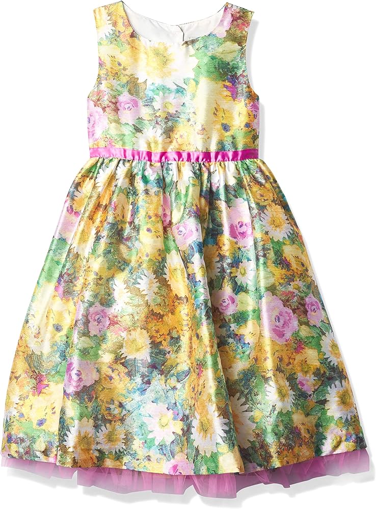 Girls' Sleeveless Floral Printed Dress