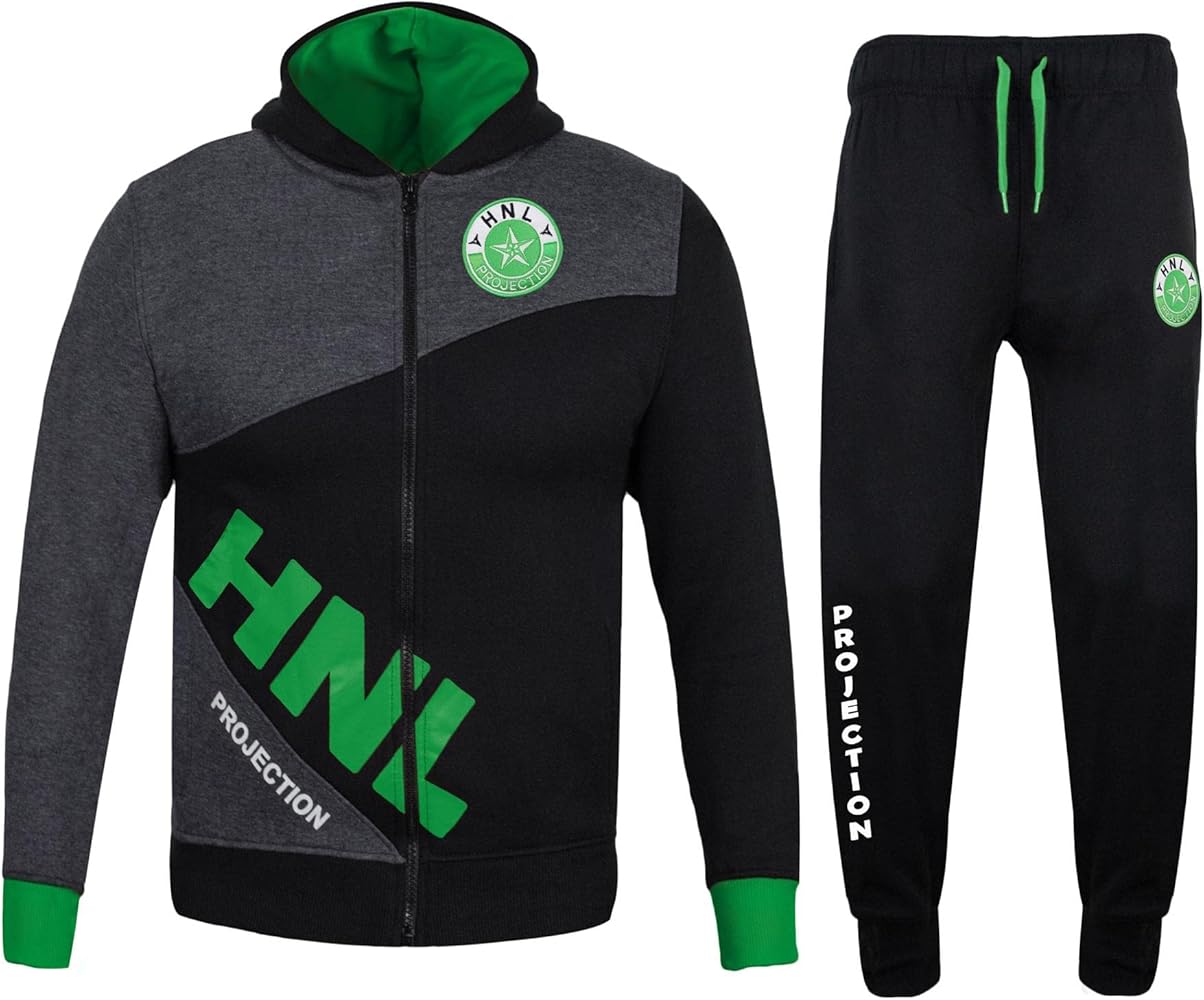 Boys Girls Tracksuit HNL Projection Hoodie - T.S HNL Dady Lime 2-3