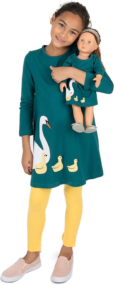 Leveret Matching Doll & Girls Dress 100% Cotton Variety of Styles (Size 2-14 Years)