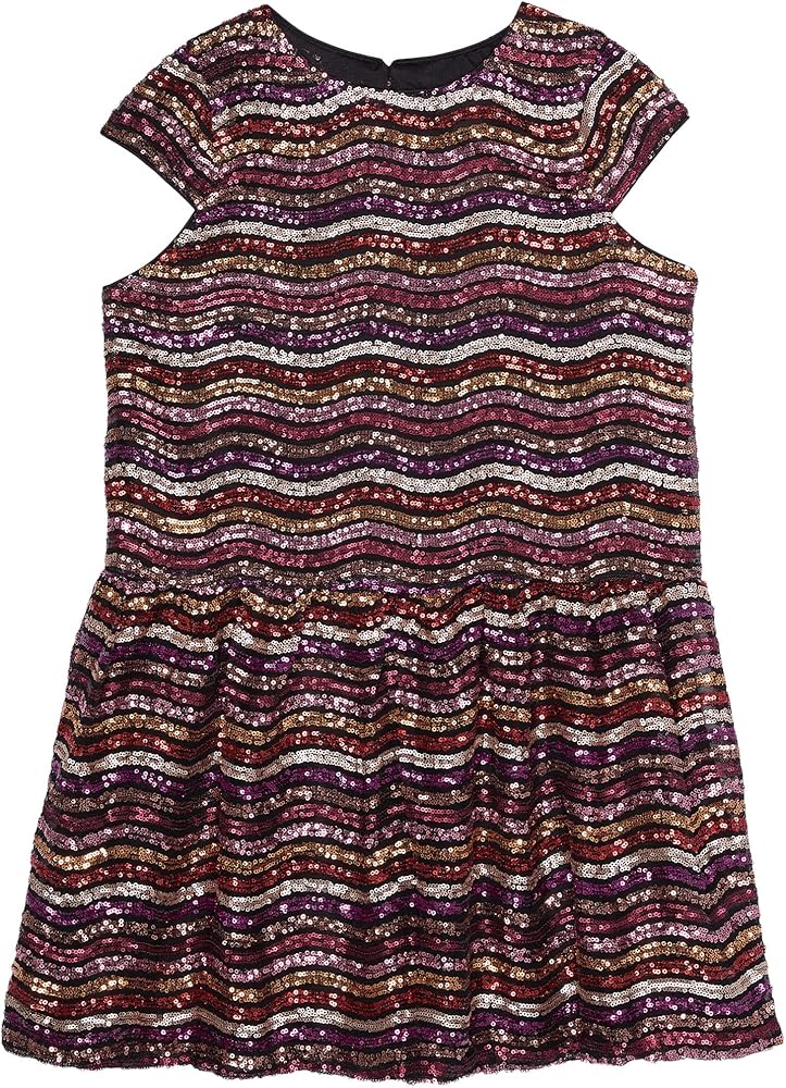 PEEK Girl's Wavy Sequin Stripe Dress (Little Kids/Big Kids)