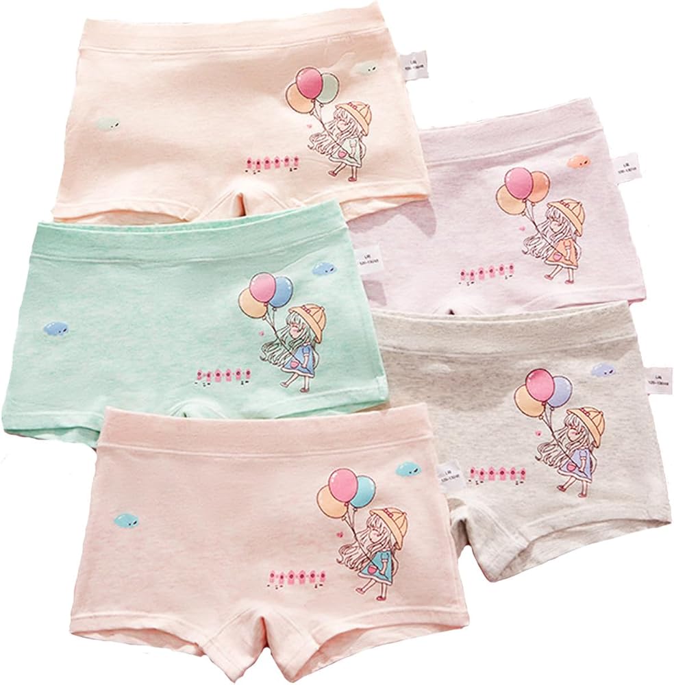 Toddler Little Girls Kids Underwear Cotton Kids Boyshort Girls' Panties 5 Pack