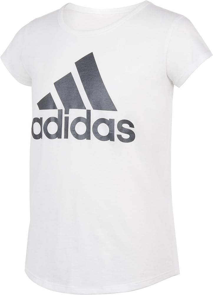 adidas Girls' Plus Size Short Sleeve Cotton Classic Bos Tee Shirt