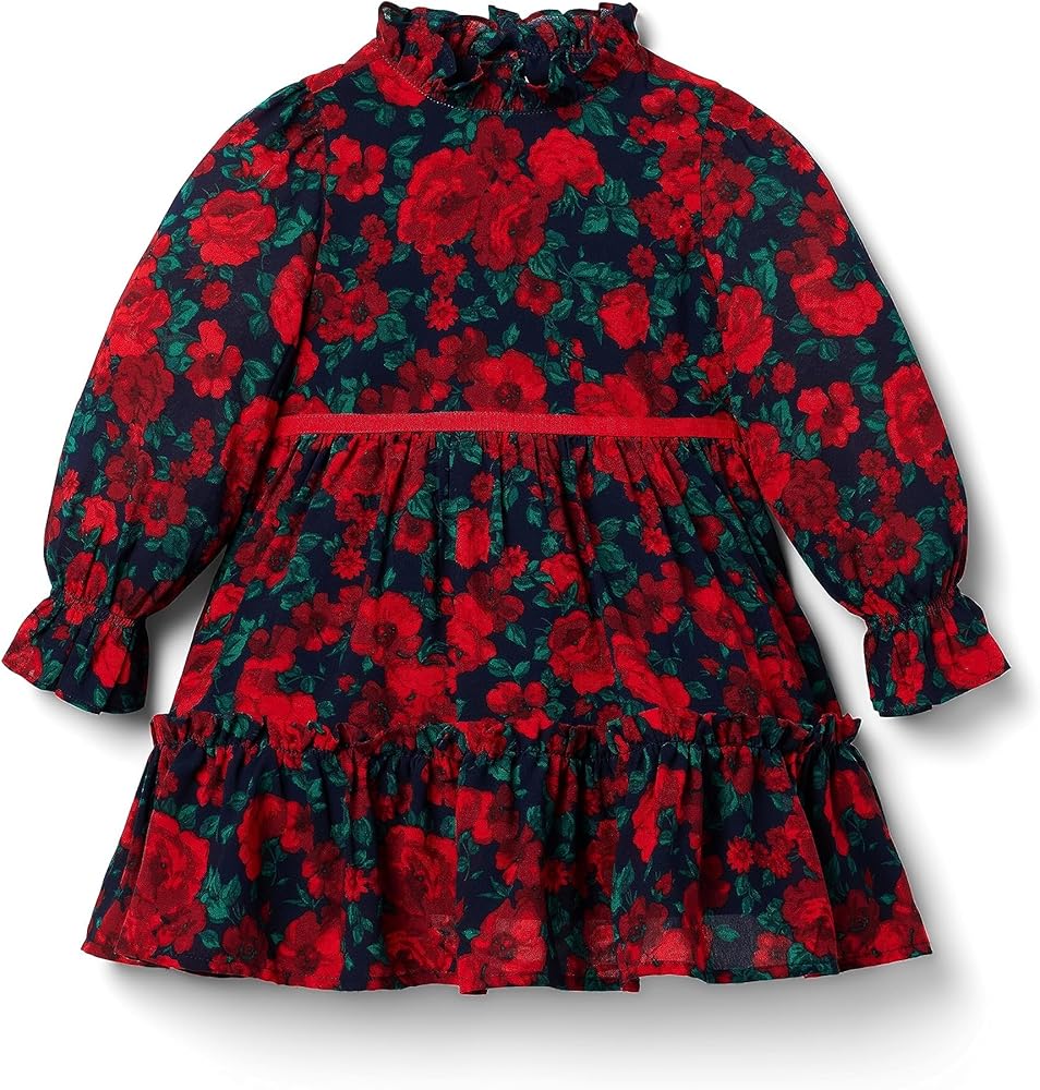 Janie and Jack Girl's Rose Print Dress (Toddler/Little Kids/Big Kids)