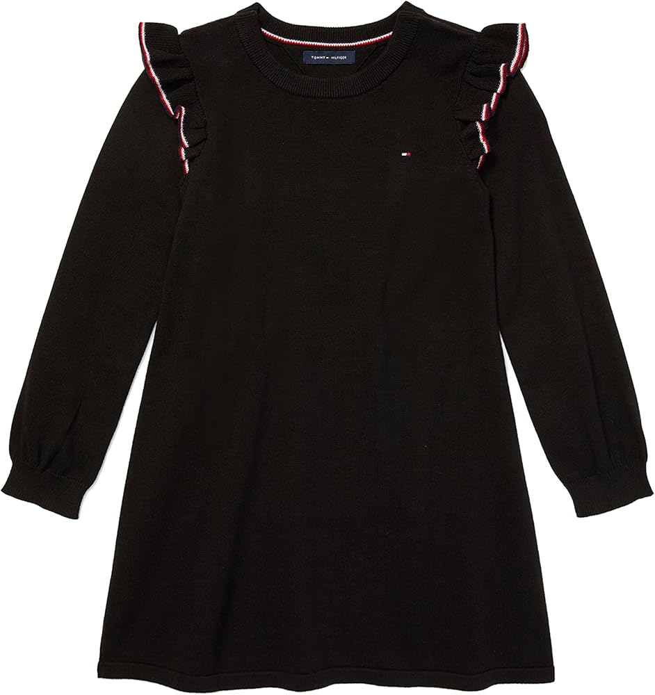 Tommy Hilfiger Girls' Adaptive Sweater Dress with Velcro Brand Closure at Shoulders