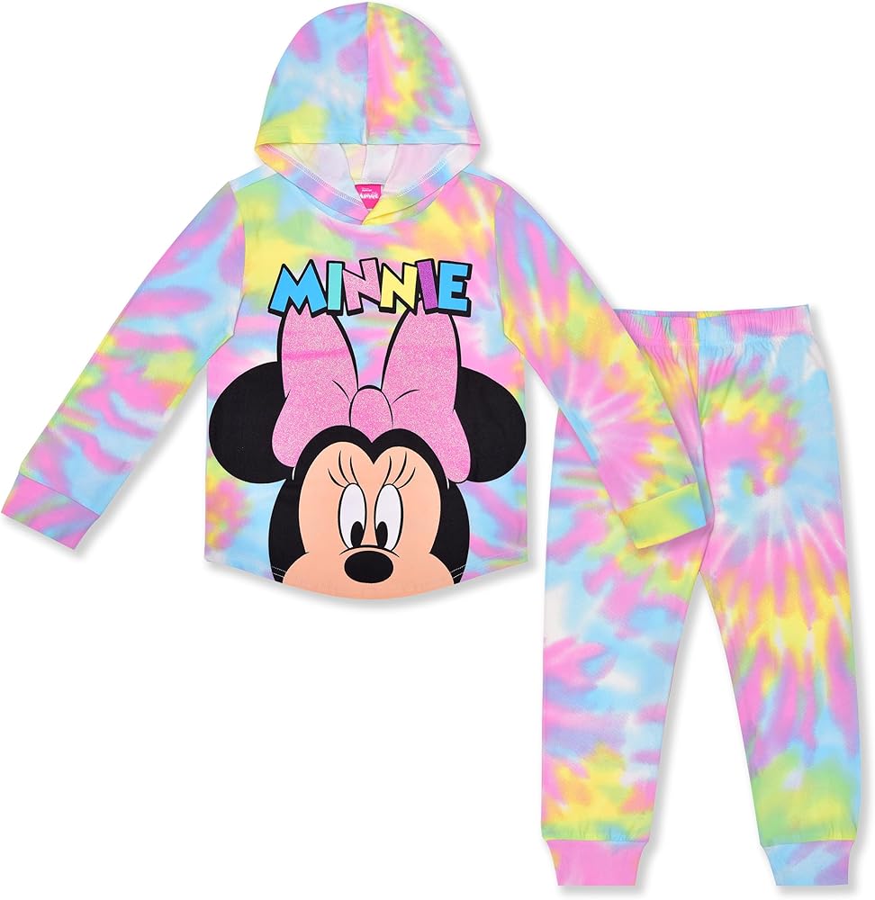 Disney Minnie Mouse Girls’ Hoodie and Jogger Set for Infant, Toddler and Little Kids – Multicolor