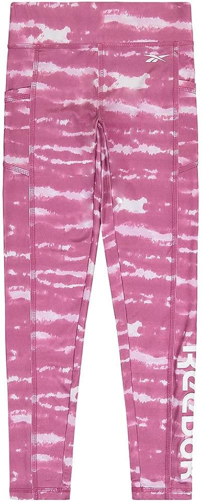 Reebok Girls' Basic Active Athletic Performance Leggings/Yoga Pants-Ankle Length, Cyclamen, XL(14/16)