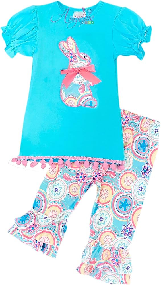 Baby Toddler Little Girls Easter Bunny Playwear Capri Outfit Set Boutique Designs