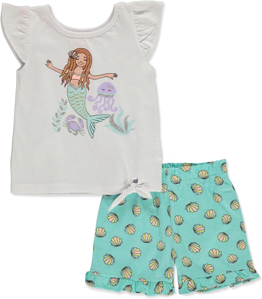 Real Love Girls' 2-Piece Mermaid Shorts Set Outfit