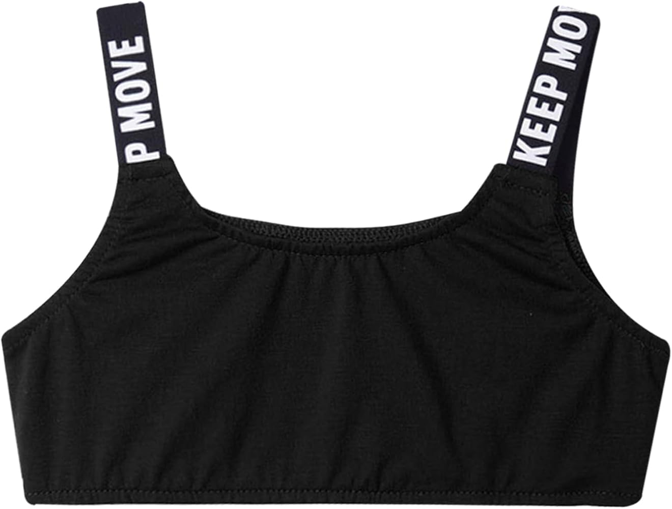 Moily Kids Girl Solid Racer Back Sports Bra Crop Top Tanks Undershirts Gymnastics Dance Workout Camisole