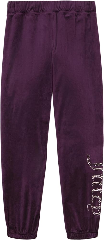 Juicy Couture Girls' Plush Velour Pant and Hoodie Sweatshirt Seperates, Bloom/Jogger