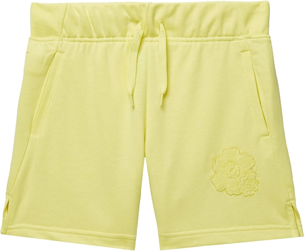 Nike Girl's French Terry Mama Shorts (Little Kids/Big Kids) Light Zitron LG (14 Big Kid)