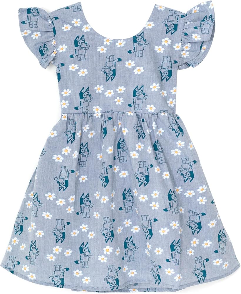 Bluey Floral Chambray Skater Dress Infant to Big Kid