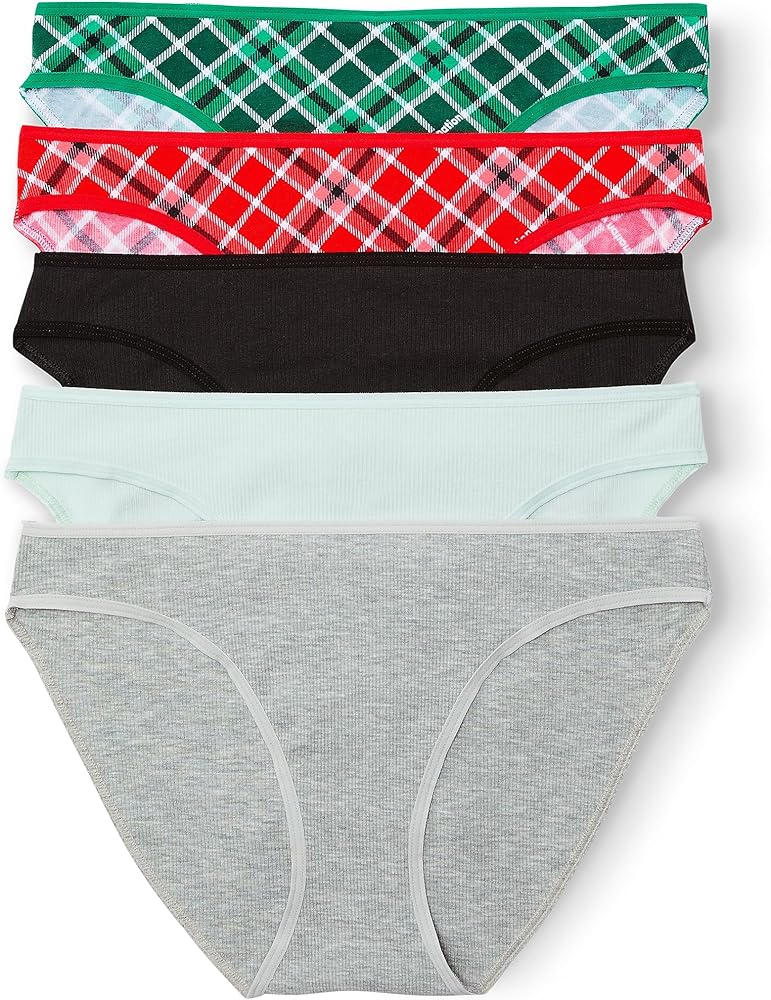 Happy Nation Girls' 5 Pack Cotton Bikini Underwear