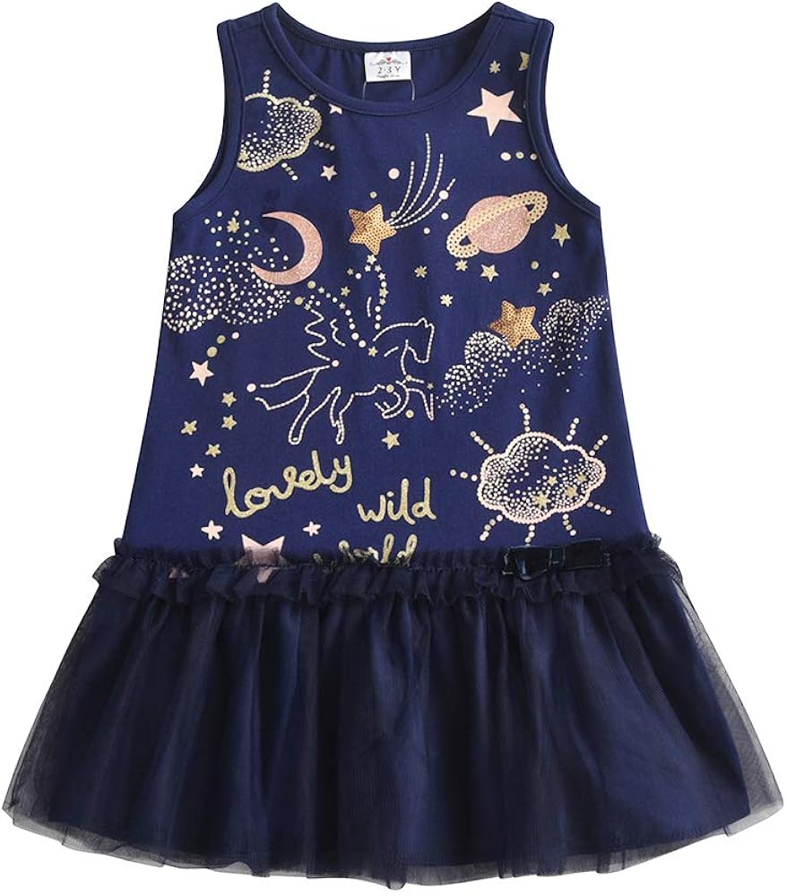 VIKITA Girls Casual Dresses, Summer Short Sleeve Casual Dresses for Little Girls SH6999 7-8Y