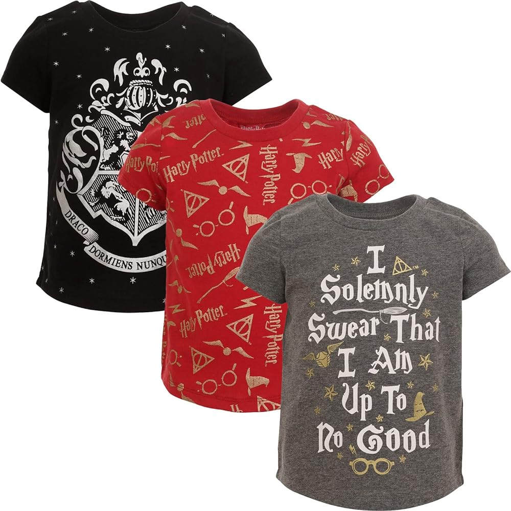 Harry Potter Girls 3 Pack T-Shirts Toddler to Big Kid