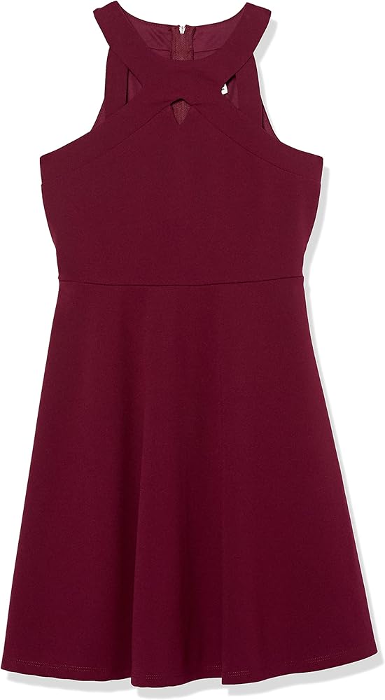 Speechless Girls' Sleeveless Fit and Flare Dress with Cutout Neck