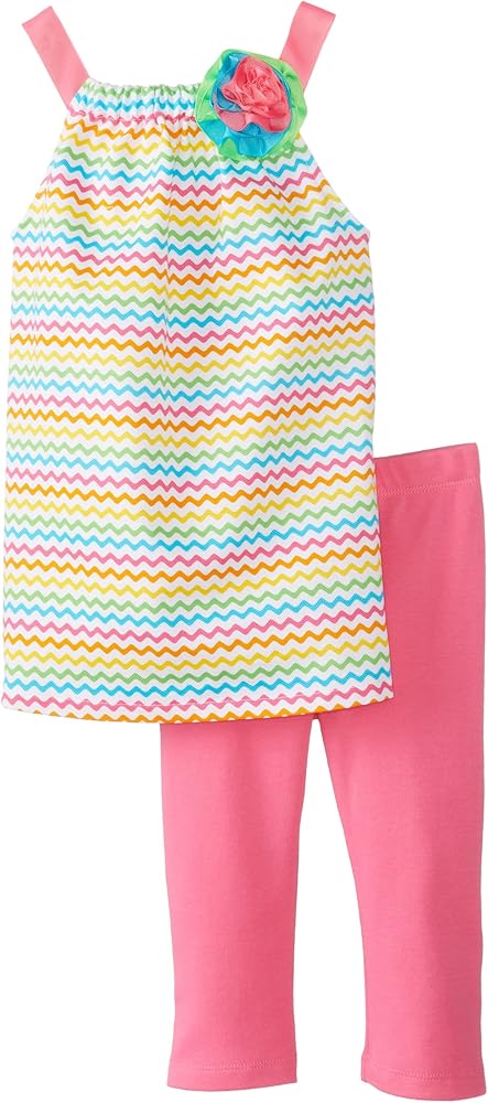 Mud Pie Little Girls' Colorful Tunic and Legging Set