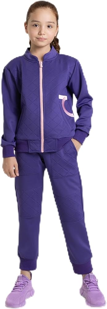 Girls' Tracksuit, Jacket with Zipper and Pants