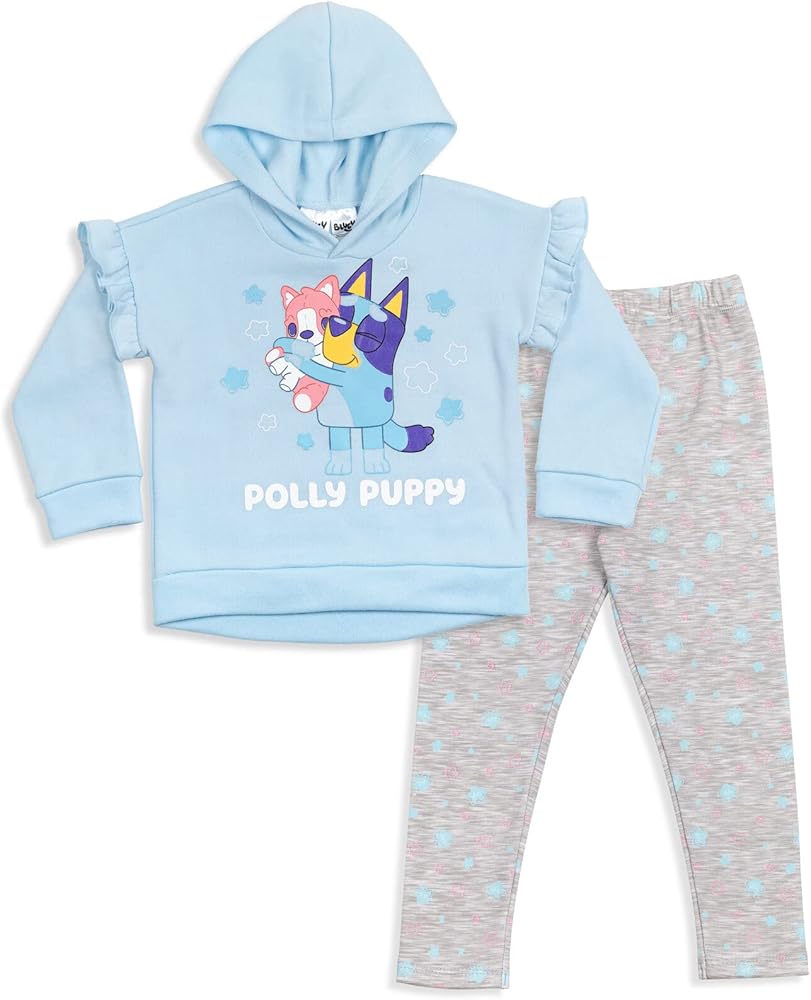 Bluey Bingo Girls Fleece Hoodie and Leggings Outfit Set Toddler to Big Kid