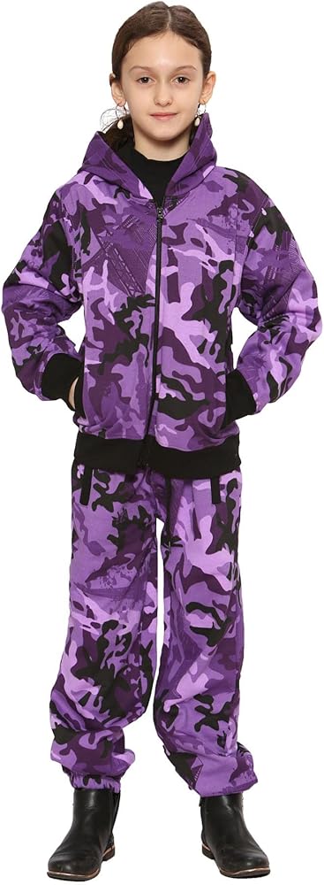 Kids Tracksuit Boys Girls Designer's Camouflage Jogging Suit Top Bottom 5-13 Yr