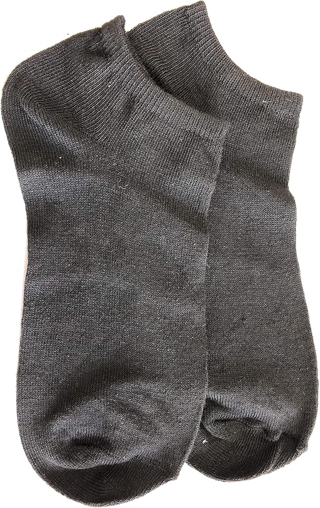 Girls' Big Short Socks, Black, Women Shoe 5-7.5/ Women Shoe 7.5-10