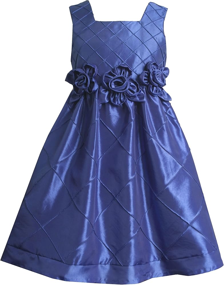 Bonnie Jean Big Girls' Sleeveless Taffeta Dress With Bias Check Detail