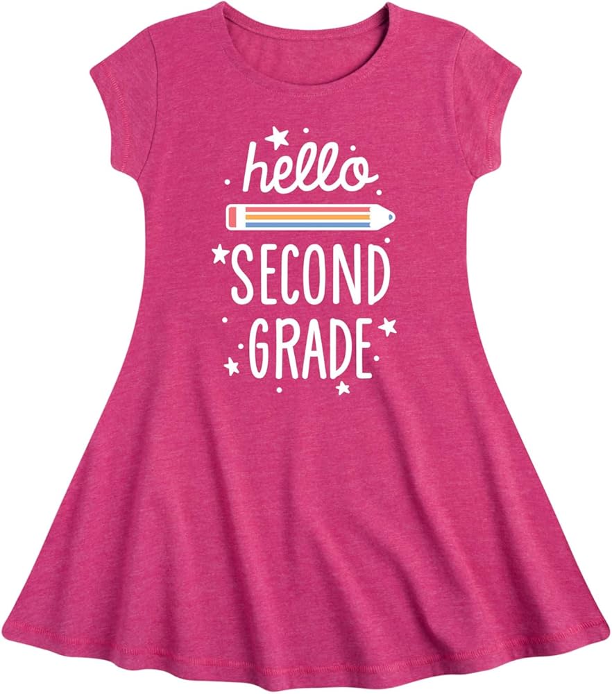 Instant Message - Hello Second Grade - Toddler & Youth Girls Fit & Flare Dress