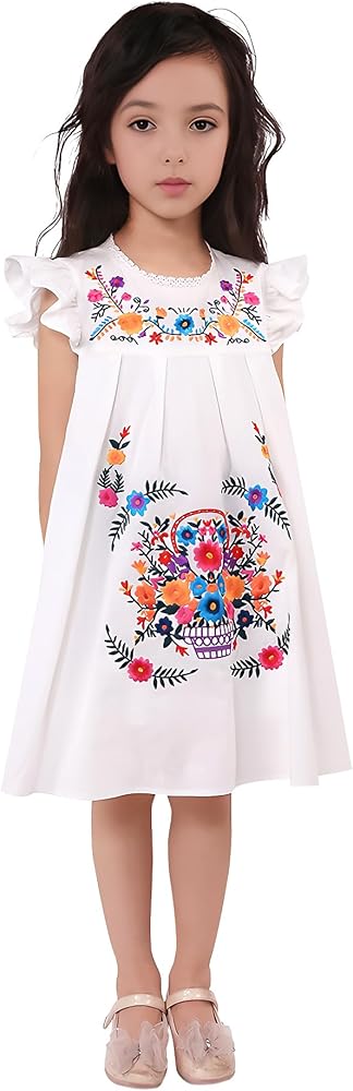 Pettigirl Girl Toddler Cinco de Mayo Mexican Embroidered Clothing Teen Indian Flamenco Niña Fiesta Floral Vestidos Dress