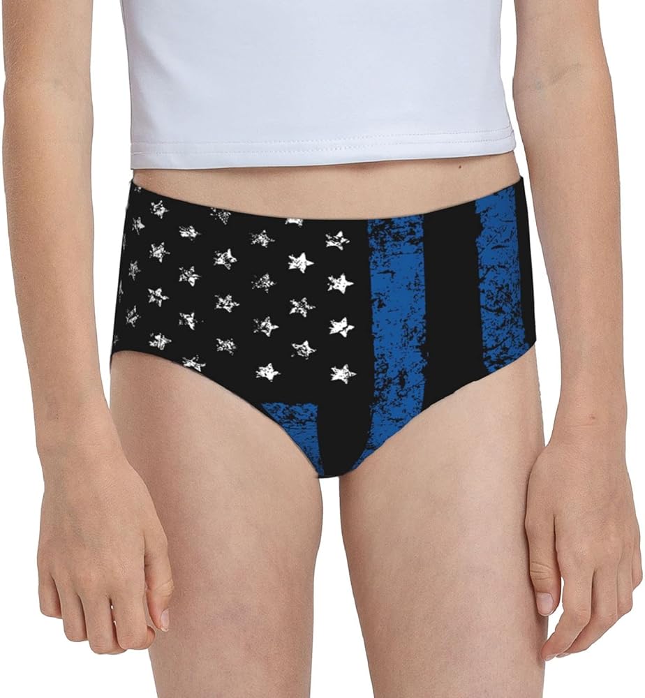 Augenstern Cotton Underwear Thin Blue Line Police Life Girls'Briefs Soft Underpants