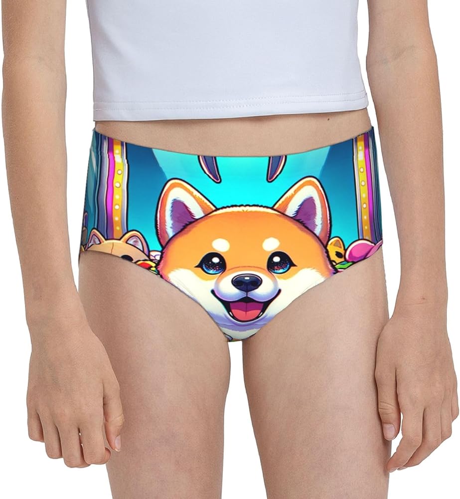 Augenstern Cotton Underwear Shiba-Inu-Funny-Catching Girls'Briefs Soft Underpants