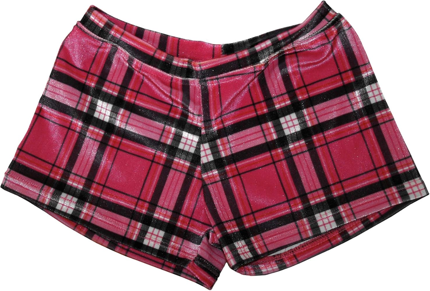 Tia's Dancewear Girl's Boyshorts (Pink Plaid, Extra Large)