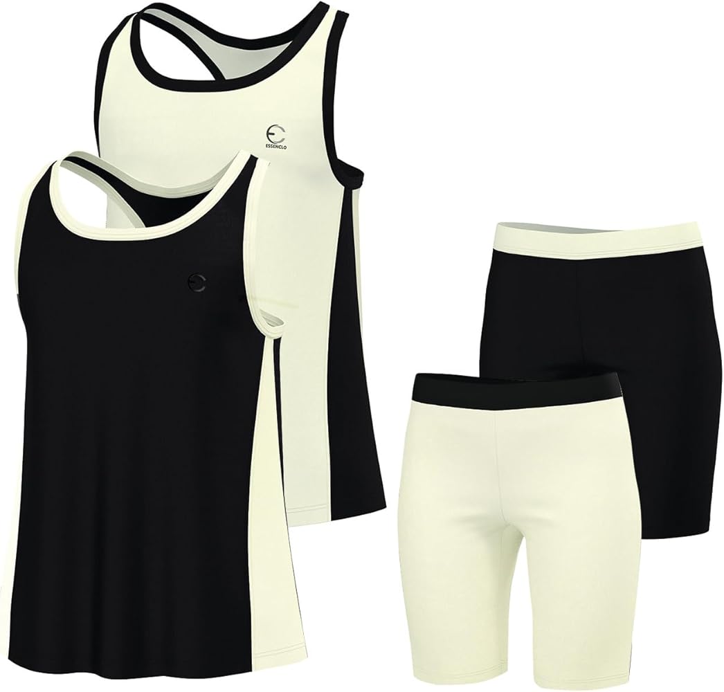 Girls' Activewear Set - Short Sleeve Performance T-Shirt and Athletic Running Shorts Girls Outfit Size 5-14 (4 Pcs)