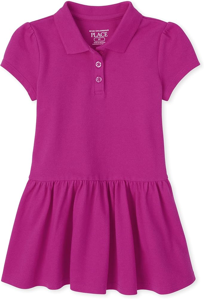 The Children's Place Baby Girls and Toddler Short Sleeve Pique Polo Dress