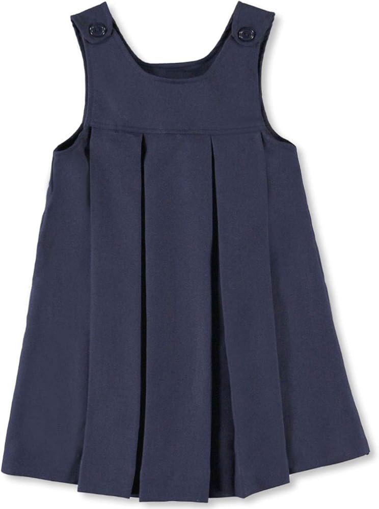 Cookie's Girls' Button-Shoulder Pleated Jumper - Navy, 18