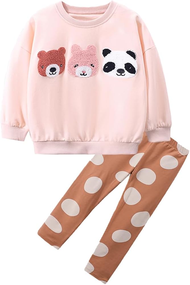 Girl Clothes Set, Toddler Casual Long Sleeve Tops and Long Pants Outfit Clothing Set for Spring Fall Winter