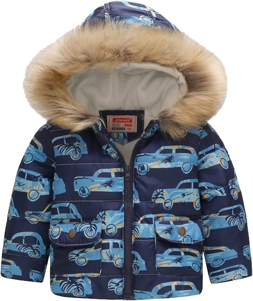 Kids Jacket Winter Jacket Girls Hooded Prints Toddler Outwear Zipper Windproof Warm Thick Girls Coat Jackets for