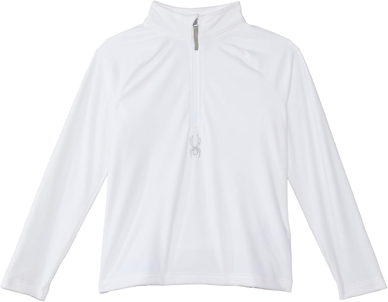 Spyder Girl's Shimmer Bug 1/2 Zip Top (Big Kids) White XL (18 Big Kid)