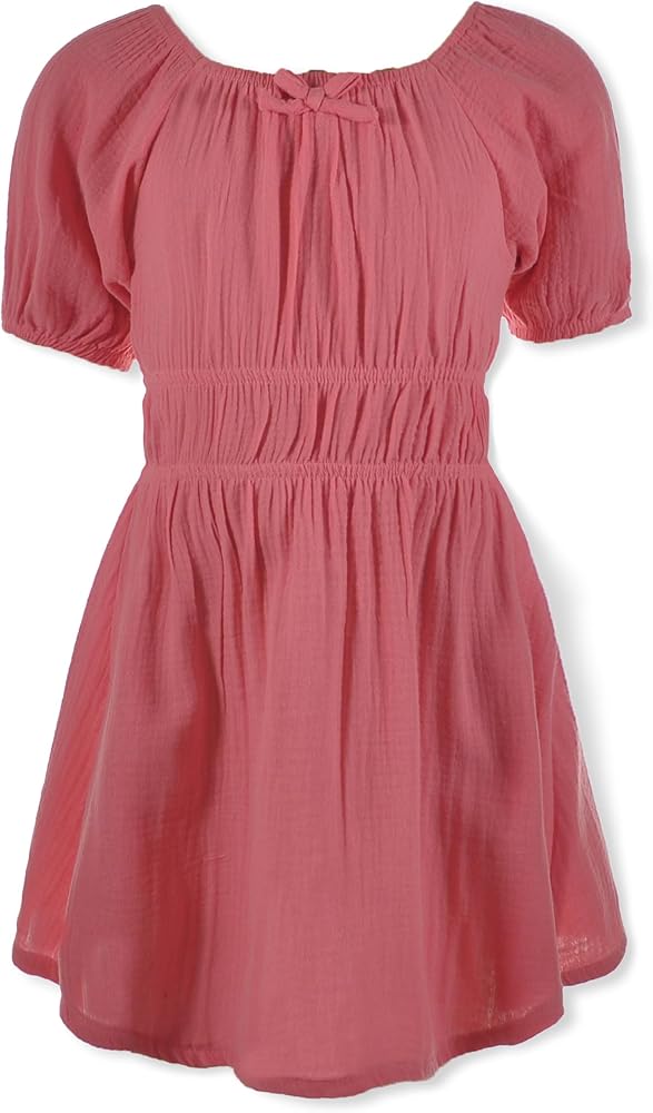 Miss Pink Girls' Peasant Dress - pink, 10-12