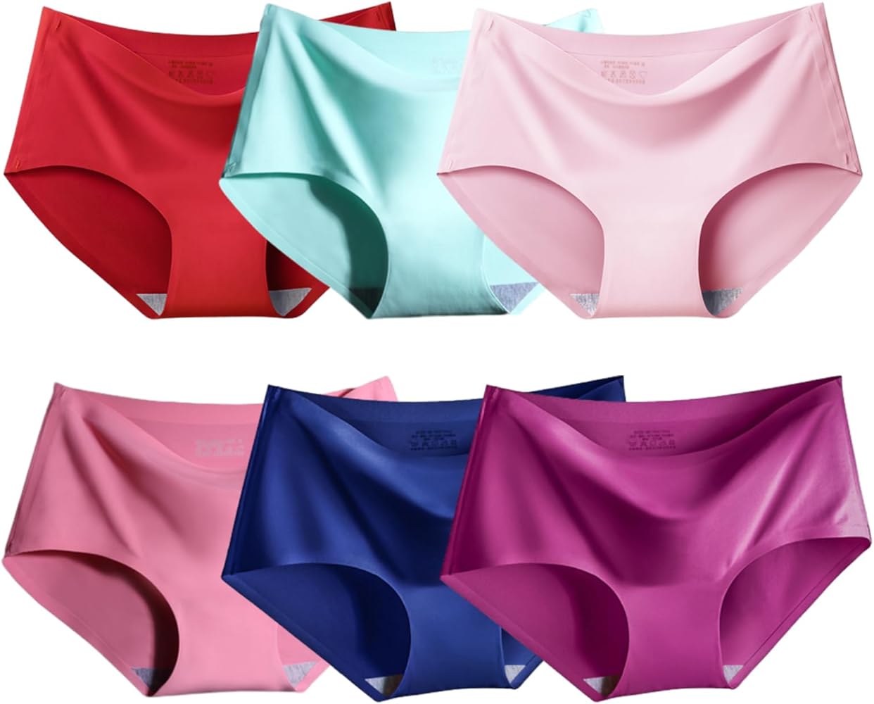 Teen Girls Underwear Seamless Panties Solid Color Pack of 6