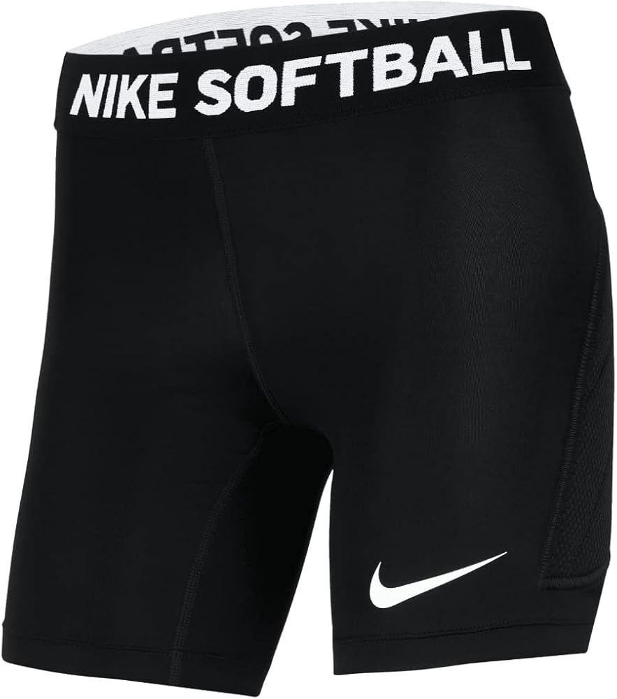 Nike Girls Big Kids DF Softball Slider Shorts XS Black | White