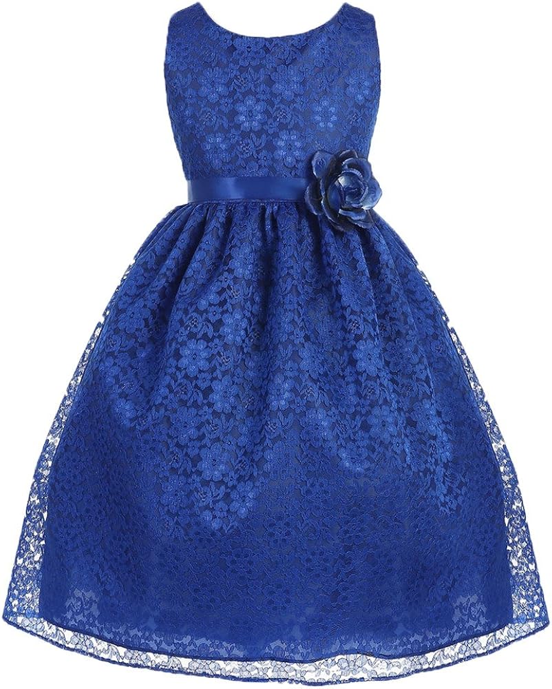 AkiDress Lovely Floral Lace Flower Girl Dress for Little Girl