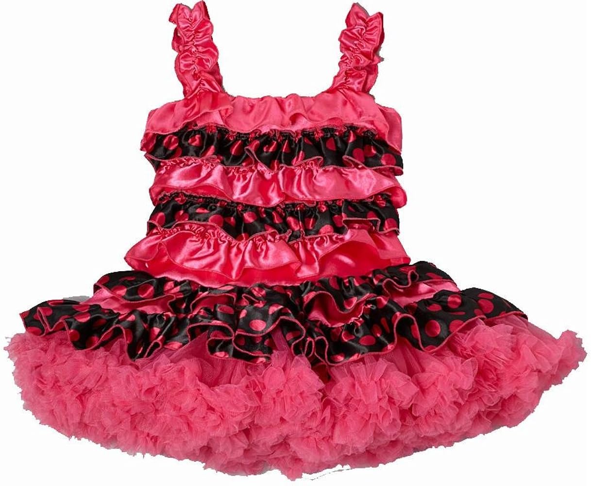 Hot Pink & Black Ruffle Cupcake Dress Girl's