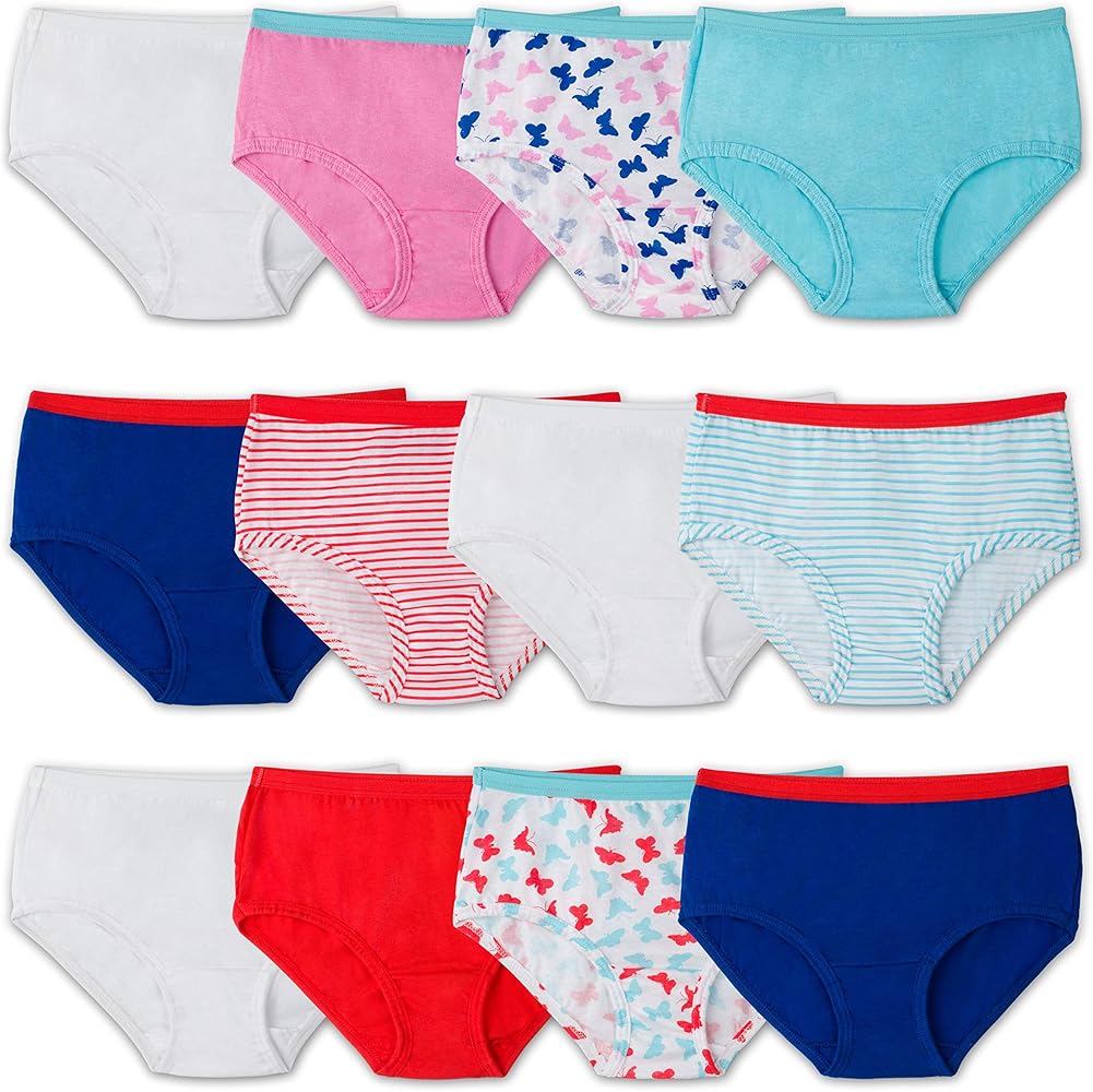 Fruit of the Loom Little Girls' Assorted Briefs (Pack of 12)