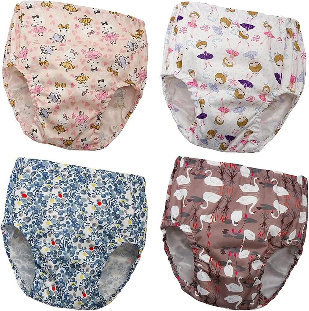 Potty Training Pants for Girls, Toddler Girls' Rubber Pants, Plastic Diaper Covers, Swim Training Underwear for Girls, Nighttime Underwear for Girls(5T)